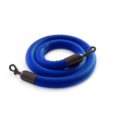 Naugahyde Rope Blue With Black Snap Ends 10ft.Cotton Core